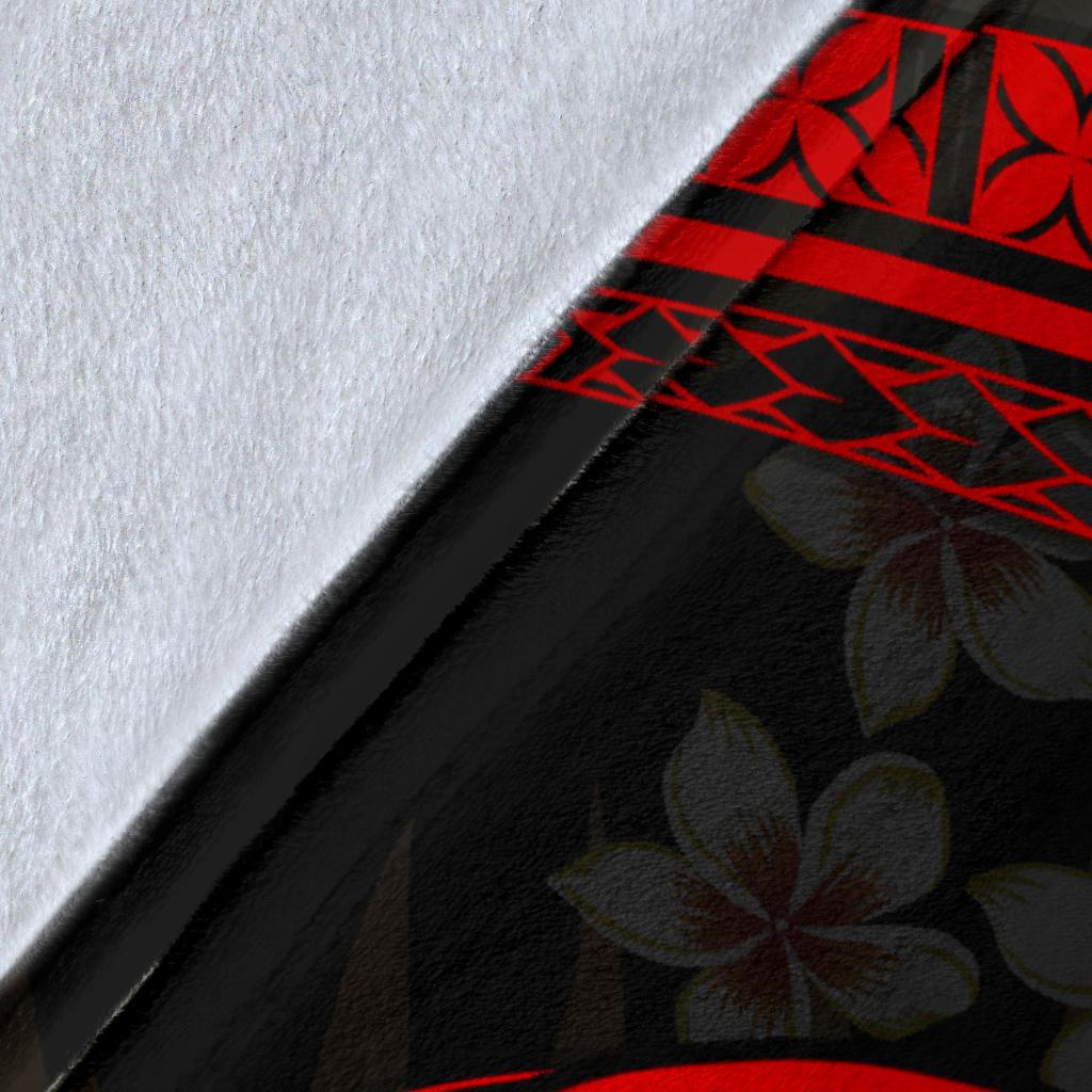 Polynesian Hawaii Premium Blanket - Red Plumeria - Polynesian Pride