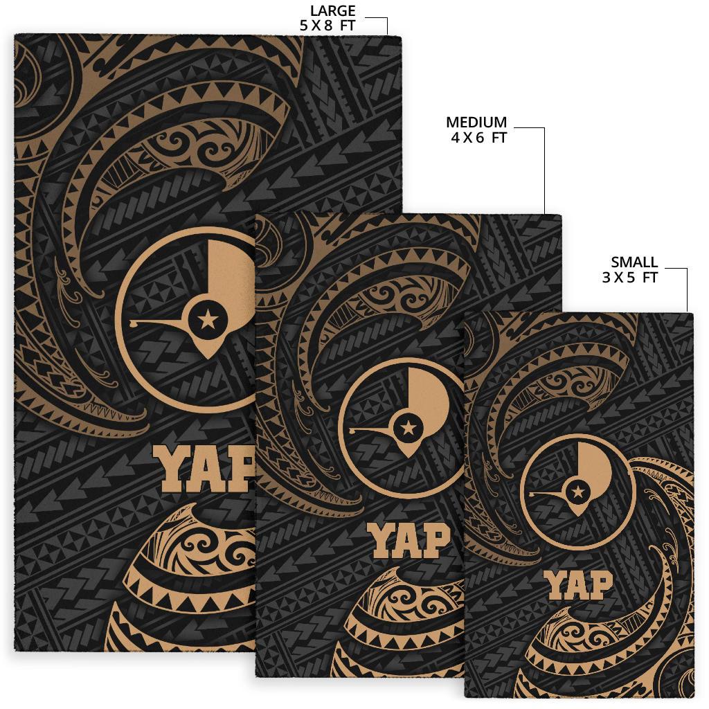 Yap Micronesia Area Rug - Gold Tribal Wave - Polynesian Pride