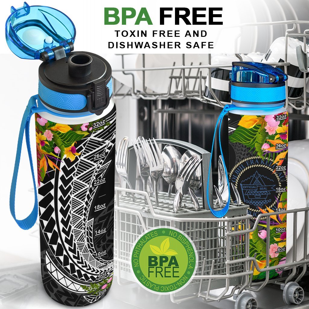 Palau Hydro Tracking Bottle - Seal Spiral Polynesian Patterns - Polynesian Pride