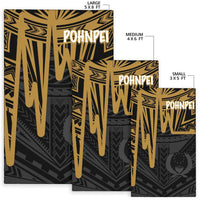 Pohnpei Area Rug - Pohnpei Seal In Heartbeat Patterns Style (Gold) - Polynesian Pride