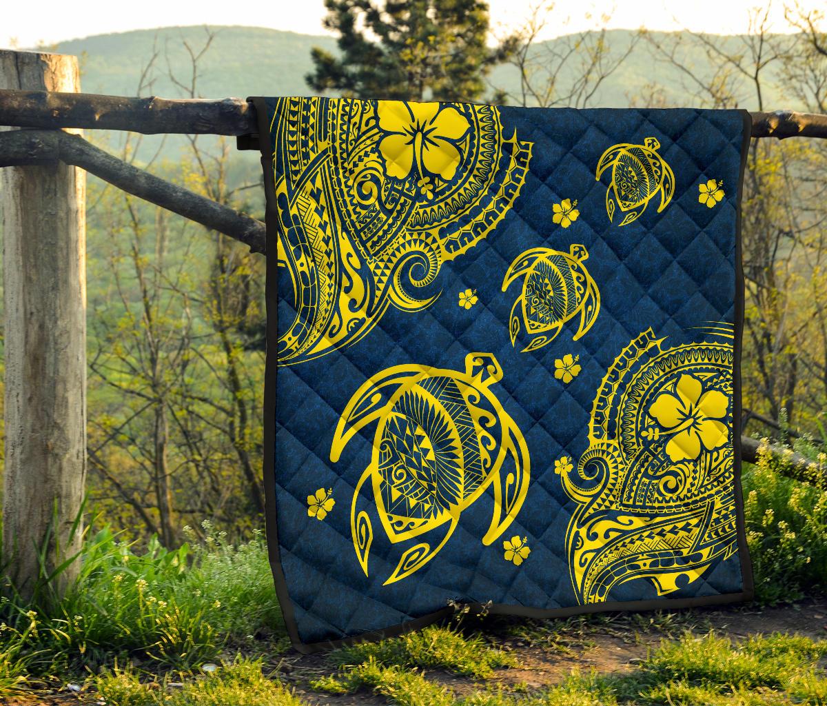 Hawaii Turtle Polynesian Premium Quilt - Kala Style - Polynesian Pride