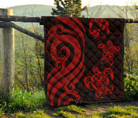 Tonga Polynesian Premium Quilt - Red Tentacle Turtle - Polynesian Pride