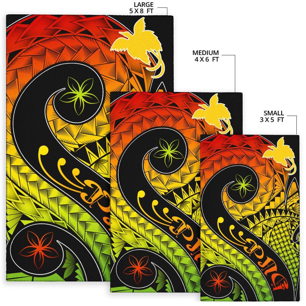 Papua New Guinea Area Rug - PNG Bird And Polynesian Decorative Pattern - Polynesian Pride