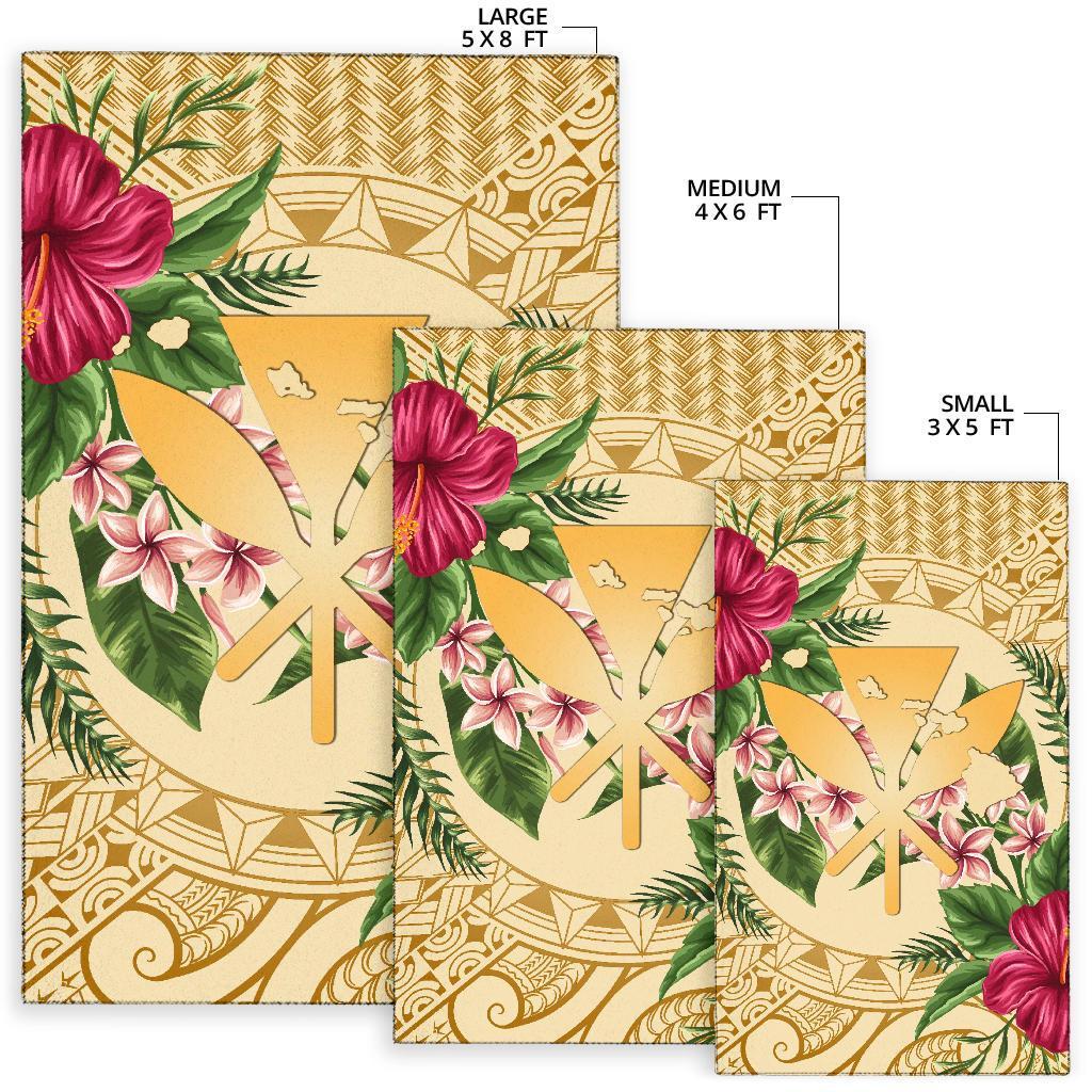 hawaii Rug - Kanaka Maoli Rug Strong Pattern Hibiscus Plumeria AH - Polynesian Pride