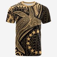 Cook Islands T Shirt Humpback Whale & Coat of Arms Gold Unisex Art - Polynesian Pride