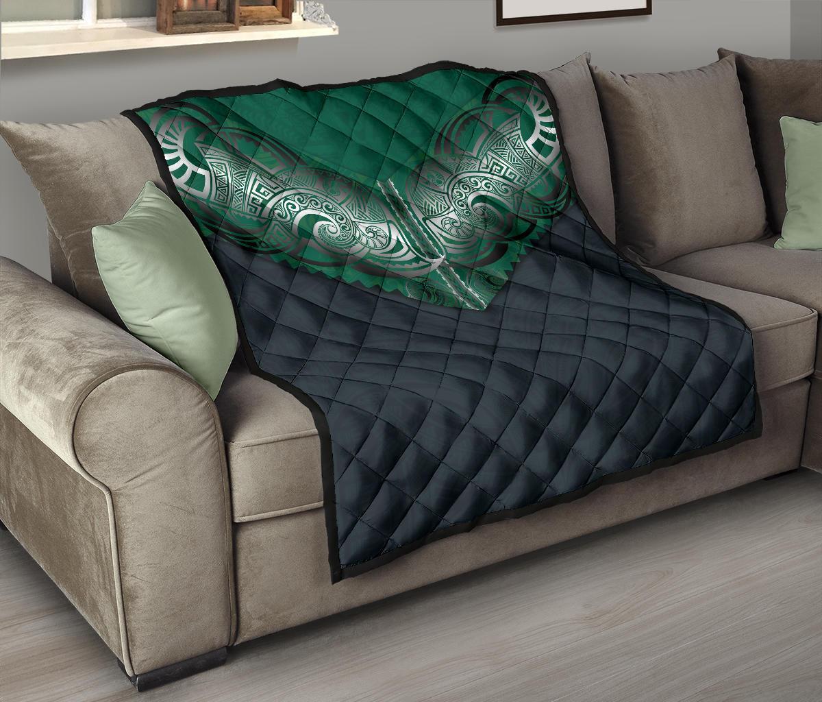 Koru Polynesian Tattoo Premium Quilt - Polynesian Pride