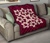 Hawaiian Premium Quilt Royal Pattern - Pink - A1 Style - Polynesian Pride