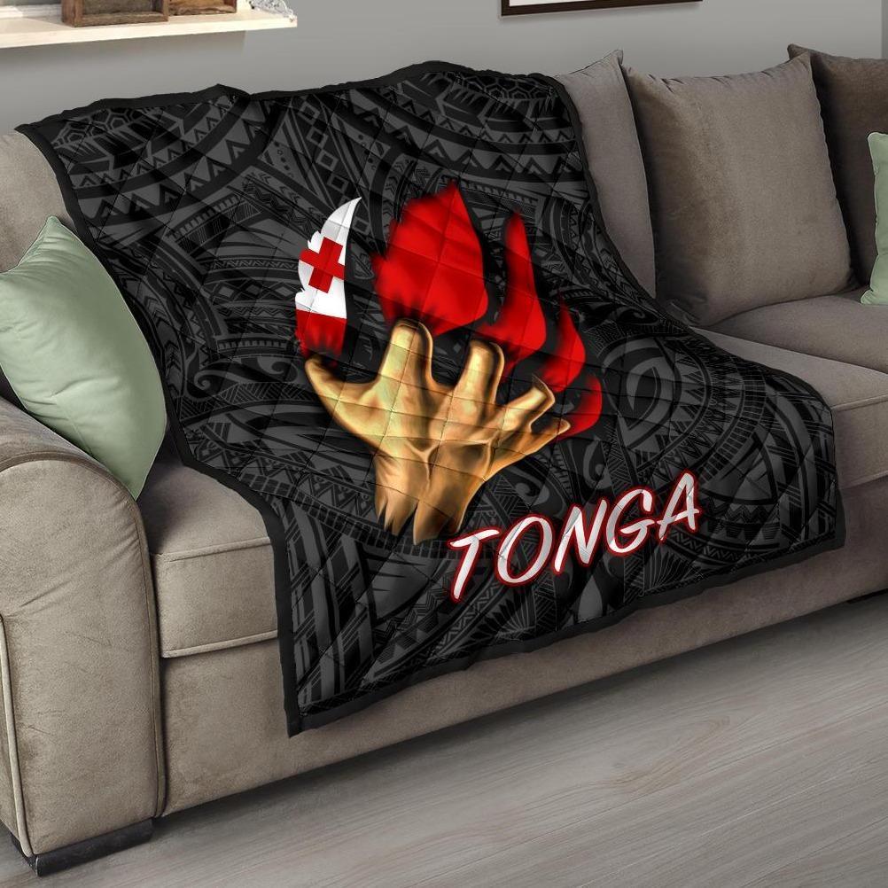 Tonga Premium Quilt - Tonga In Me (Black) Black - Polynesian Pride