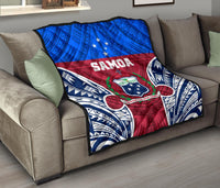 Samoa Polynesian Premium Quilt - Samoan Pattern With Seal Quilt - Polynesian Pride