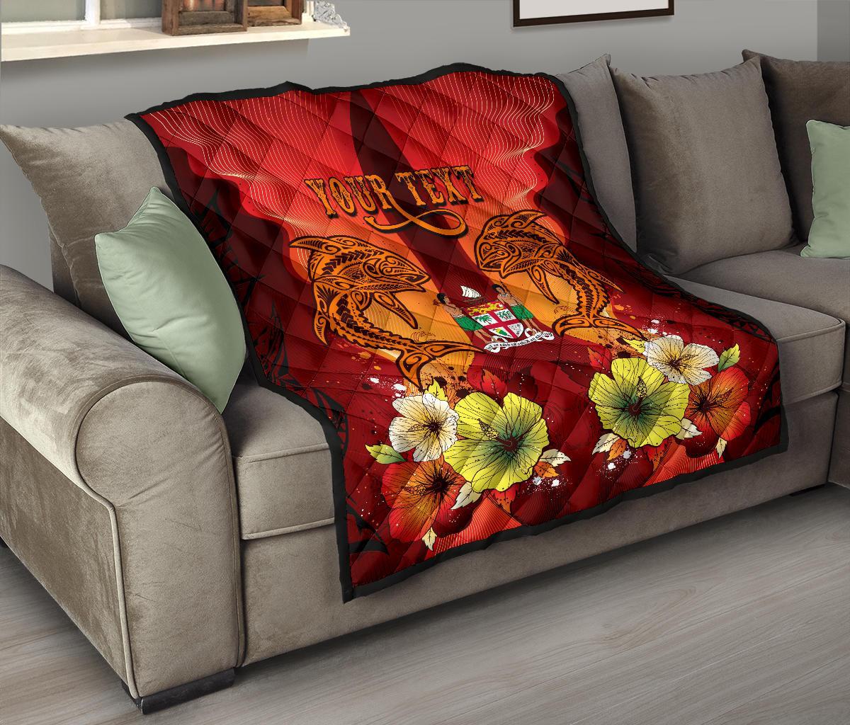 Fiji Custom Personalised Premium Quilt - Tribal Tuna Fish - Polynesian Pride