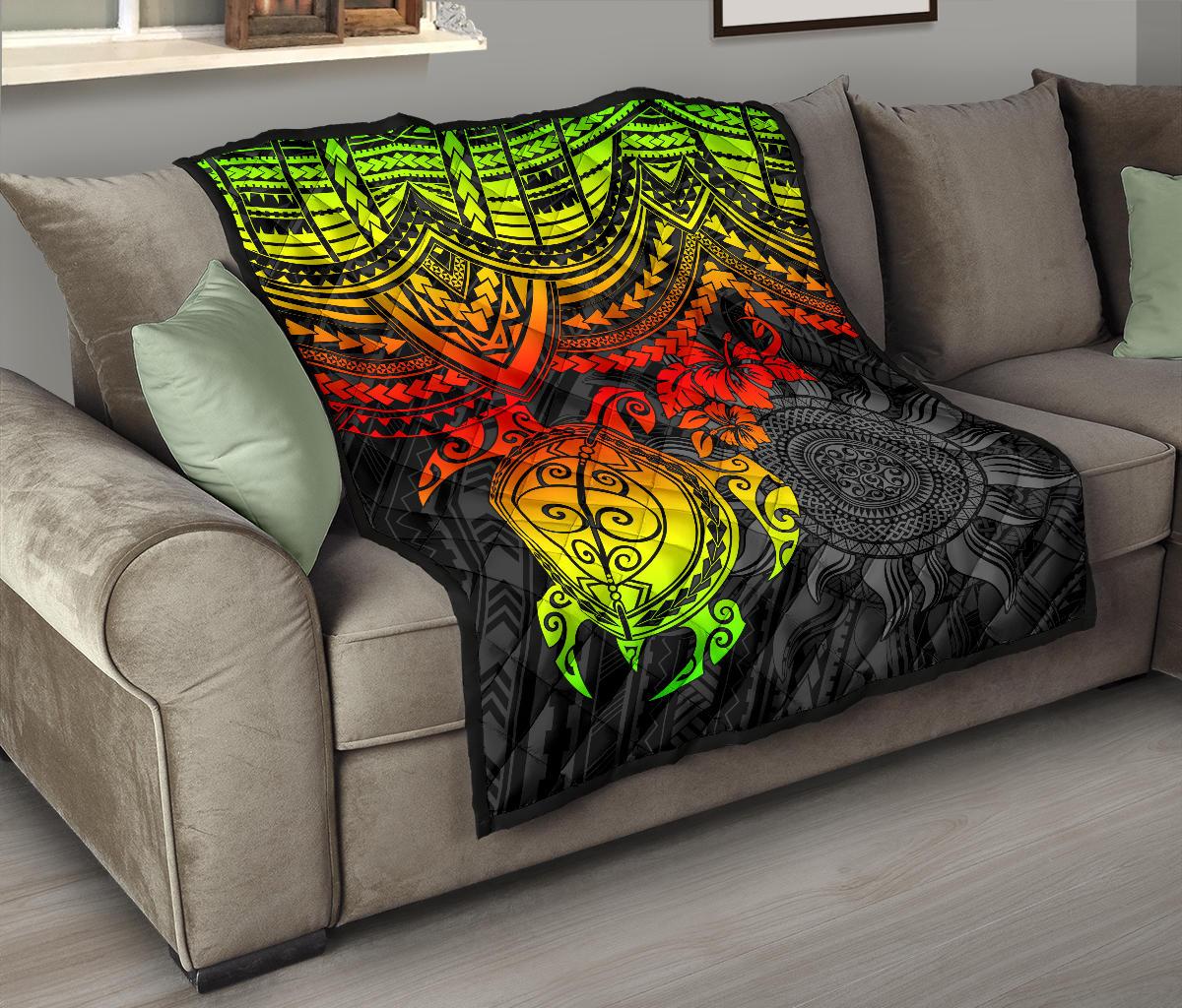 Polynesian Premium Quilt - Polynesian Reggae Turtle - Polynesian Pride