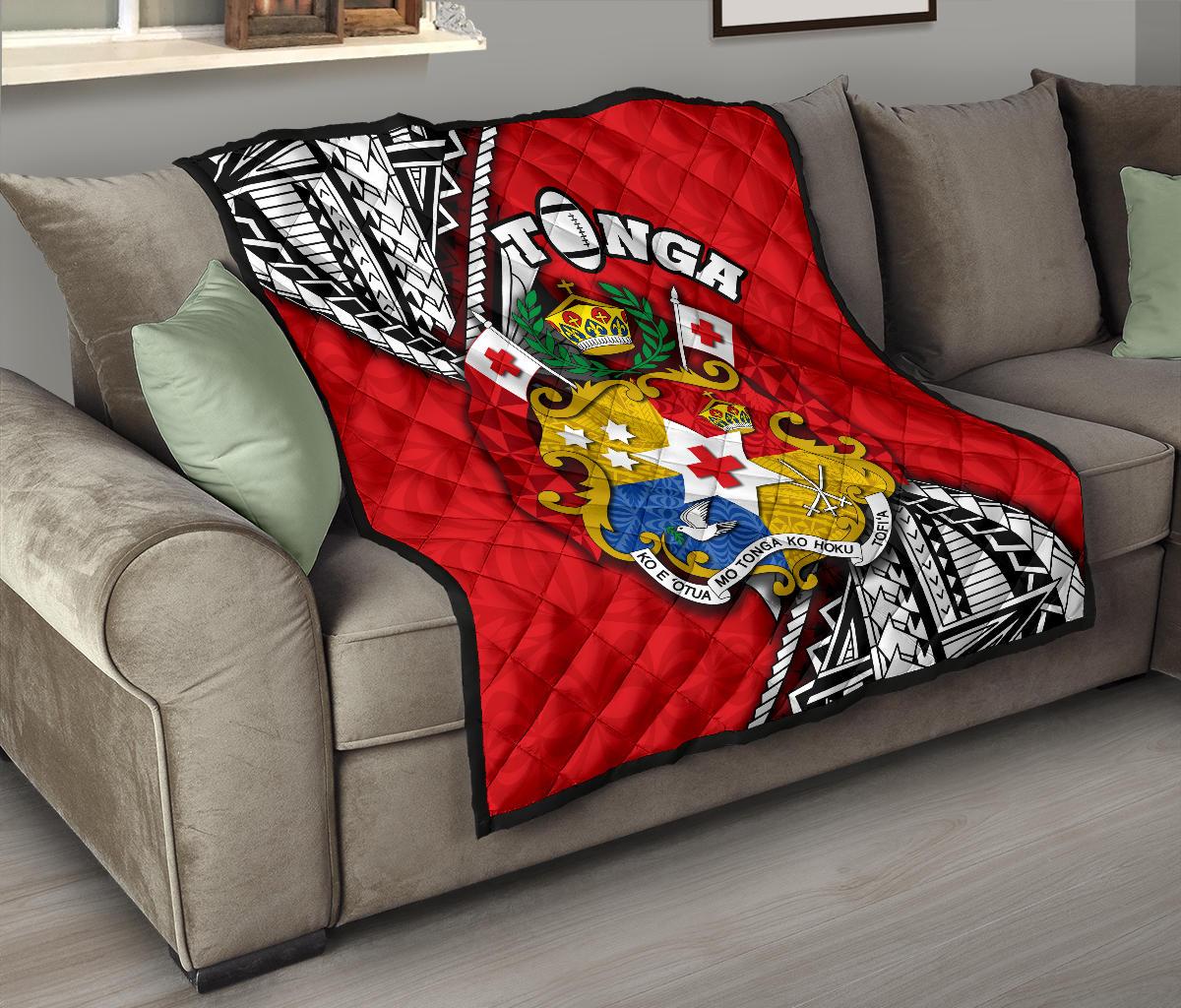 Tonga Rugby Premium Quilt Polynesian Style Pinwheel - Polynesian Pride