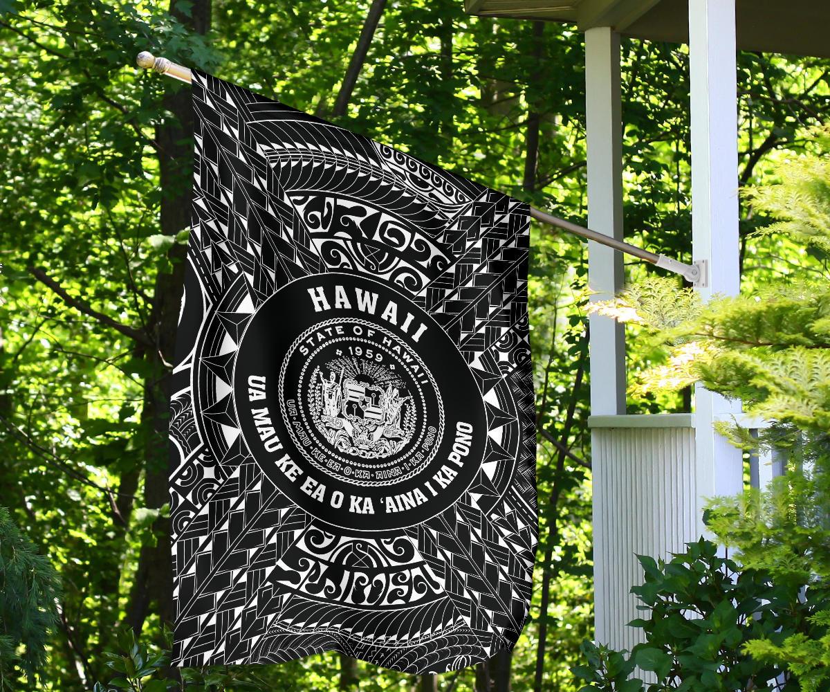 Hawaii Motto Polynesian Flag White AH - Polynesian Pride