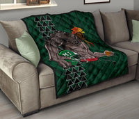 Kakau Blue Hawaii Warrior Football Premium Quilt - Polynesian Pride