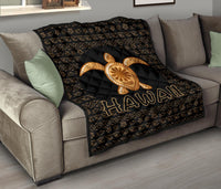 Hawaii Turtle Golden Premium Quilt - Polynesian Pride