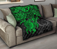 Pohnpei Polynesian Premium Quilt - Polynesian Green Turtle - Polynesian Pride