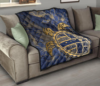 Hawaii Turtle Hibiscus Gold Premium Quilt - Kyn Style - Polynesian Pride