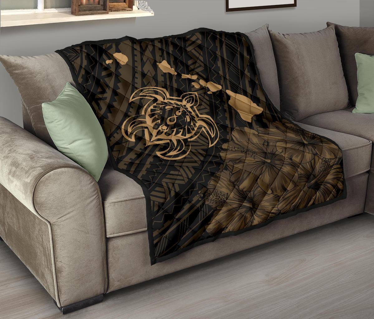 Hawaii Sea Turtle Is Swimming Toward Premium Quilt Gold - Polynesian Pride