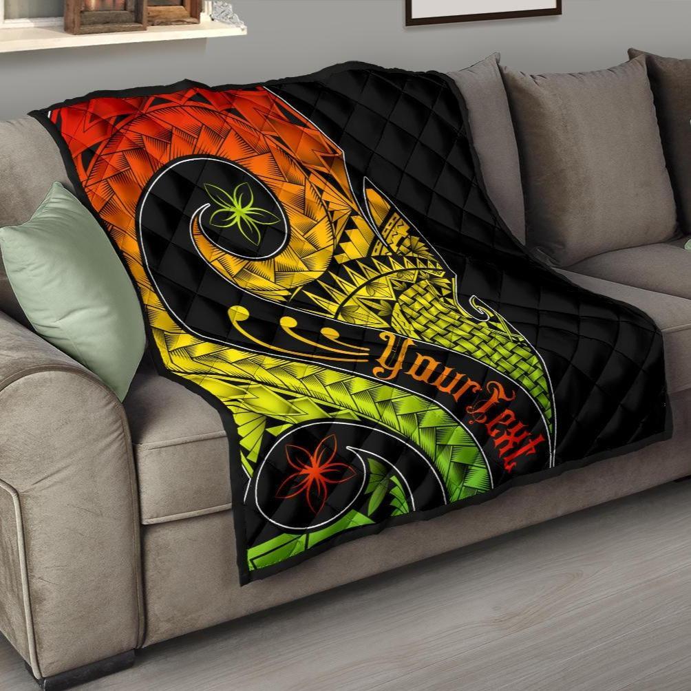 Guam Personalised Premium Quilt - Guam Polynesian Decorative Patterns Black - Polynesian Pride