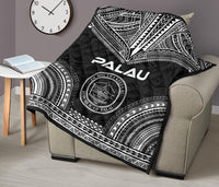 Palau Premium Quilt - Palau Seal Polynesian Chief Black Version - Polynesian Pride