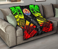 Tahiti Premium Quilt - Tahiti Flag Polynesian Reggae Tattoo - Polynesian Pride
