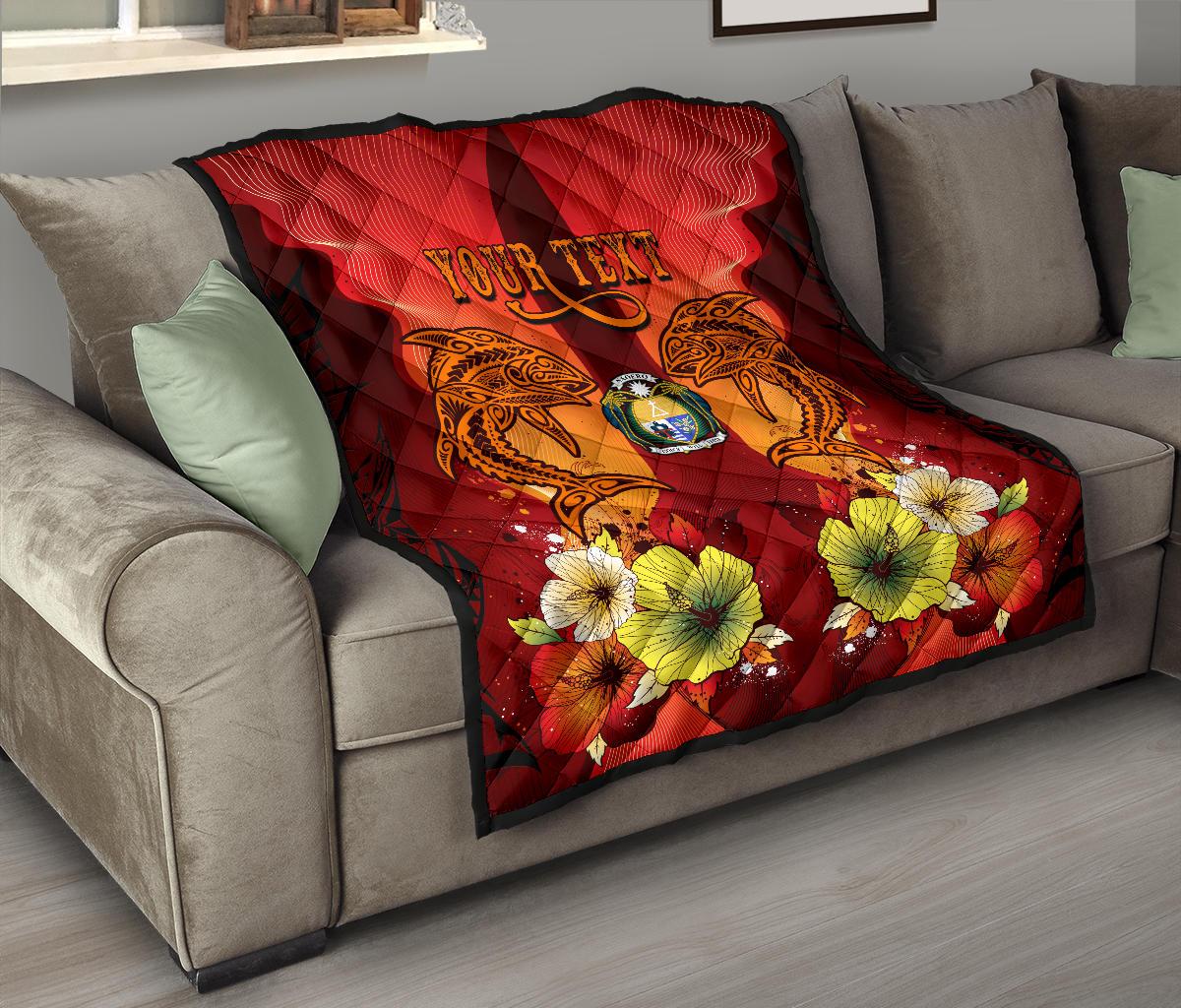 Nauru Personalised Premium Quilt - Tribal Tuna Fish - Polynesian Pride
