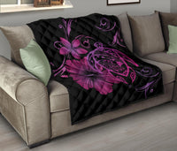 Hawaii Turtle Hibiscus Premium Quilt Pink - Polynesian Pride