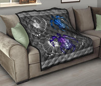 Hawaii Turtle Hibiscus Polynesian Premium Quilt - Miki Style - Polynesian Pride