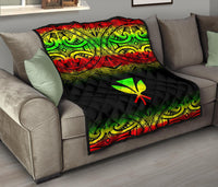 Hawaii Premium Quilt - Reggae Kanaka Maoli Polynesian Tattoo & Black Frog - Polynesian Pride