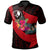 Yap Polo Shirt Polynesian Hook and Hibiscus (Red) Unisex Red - Polynesian Pride