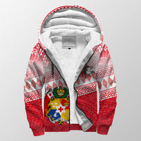 Tonga Rugby Sherpa Hoodie Polynesian Style LT6 Red - Polynesian Pride