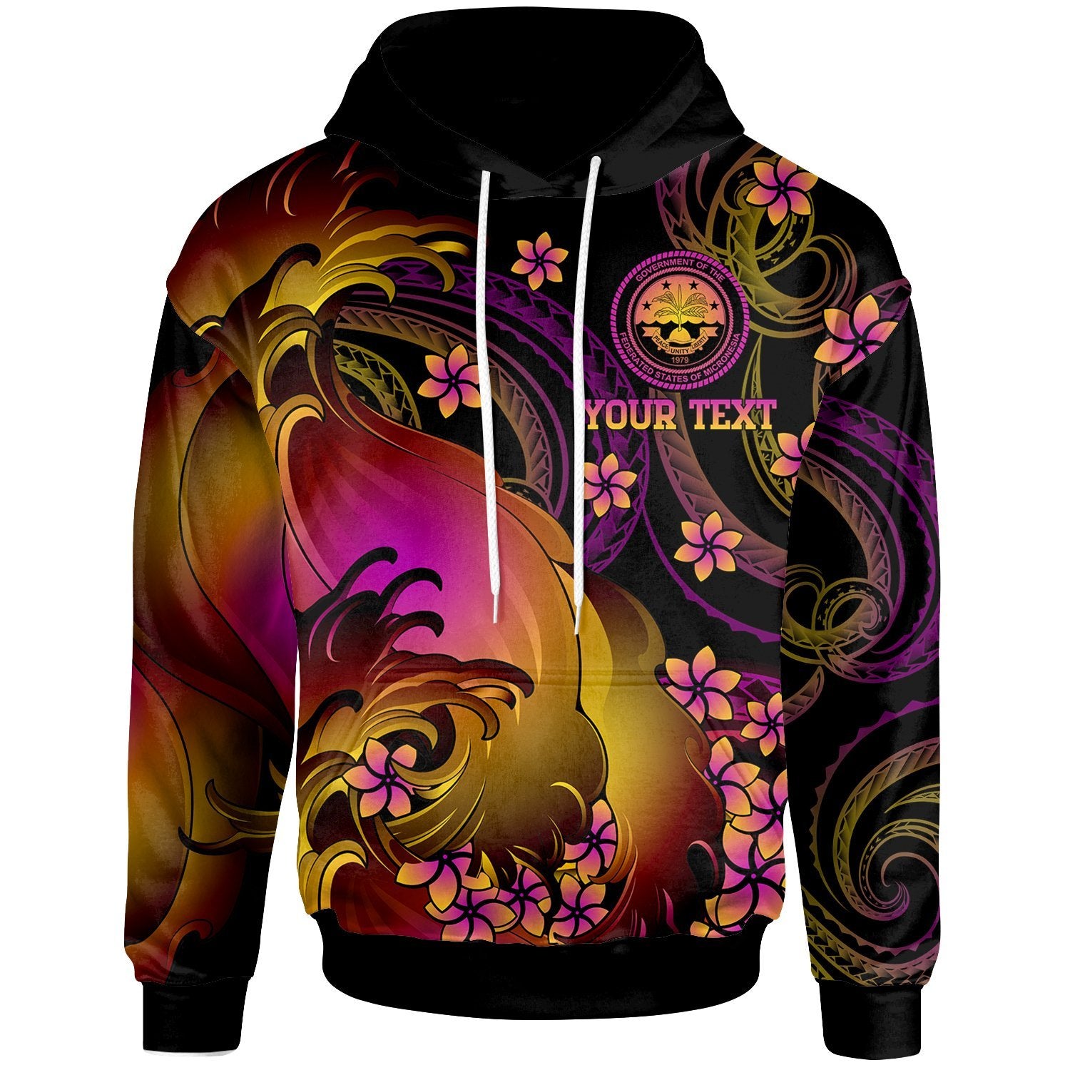 Fsm Custom Hoodie Fsm in wave Unisex Black - Polynesian Pride