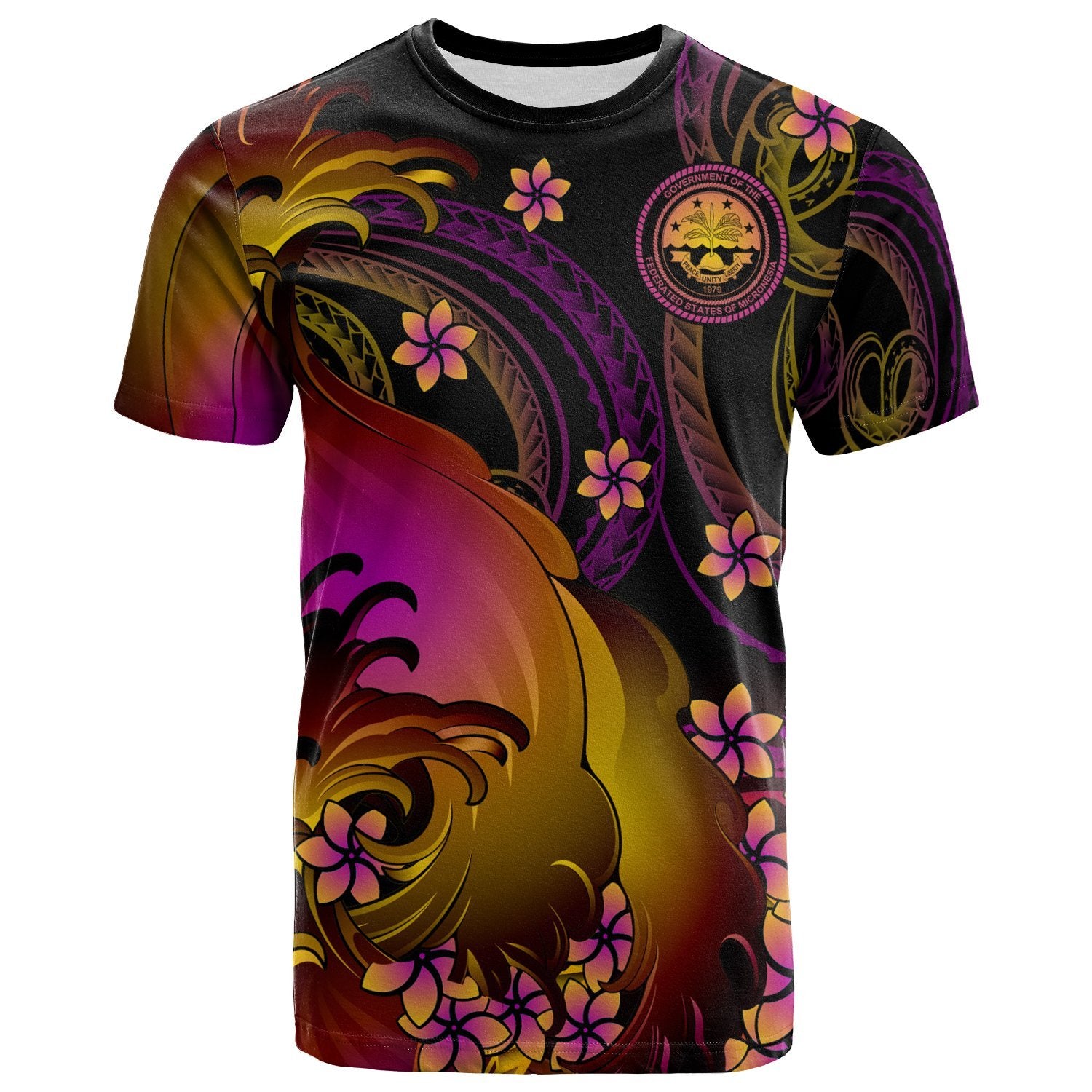 Fsm T Shirt Fsm in wave Unisex Black - Polynesian Pride