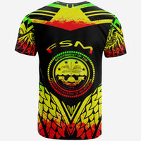 Federated States of Micronesia T Shirt Unique Eagle Feather Texture Reggae - Polynesian Pride