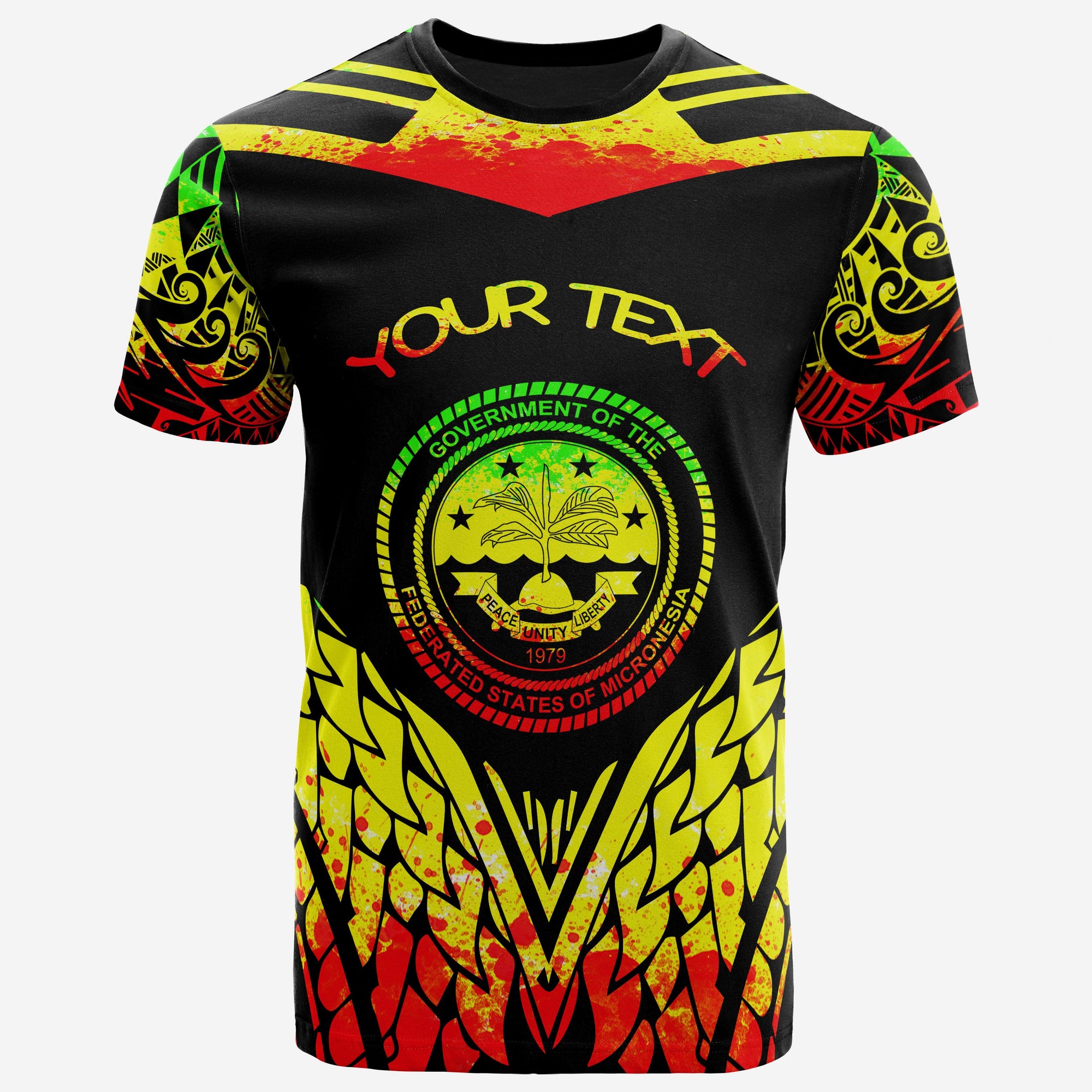 Federated States of Micronesia T Shirt Unique Eagle Feather Texture Reggae Unisex Red - Polynesian Pride