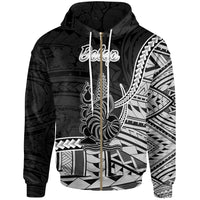 New Caledonia Islands Zip Hoodie Belep Seal of New Caledonia Polynesian Patterns Unisex Black - Polynesian Pride