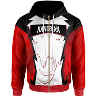 Papua New Guinea Zip Hoodie Kandrian PNG Coat of Arms Unisex Red Black - Polynesian Pride