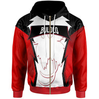 Papua New Guinea Zip Hoodie Bulolo PNG Coat of Arms Unisex Red Black - Polynesian Pride