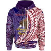 American Samoa Zip Hoodie Vailoatai Wings Style Unisex Blue - Polynesian Pride