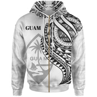 Guam Zip Hoodie Black Polynesian Patterns Best Guam Ever Unisex Black - Polynesian Pride