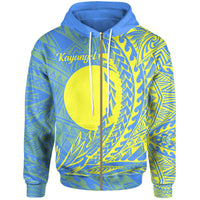 Palau Zip Hoodie Kayangel Wings Style Unisex Blue - Polynesian Pride