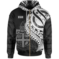 Fiji Zip Hoodie Polynesian Patterns Best Fiji Ever Unisex Black - Polynesian Pride