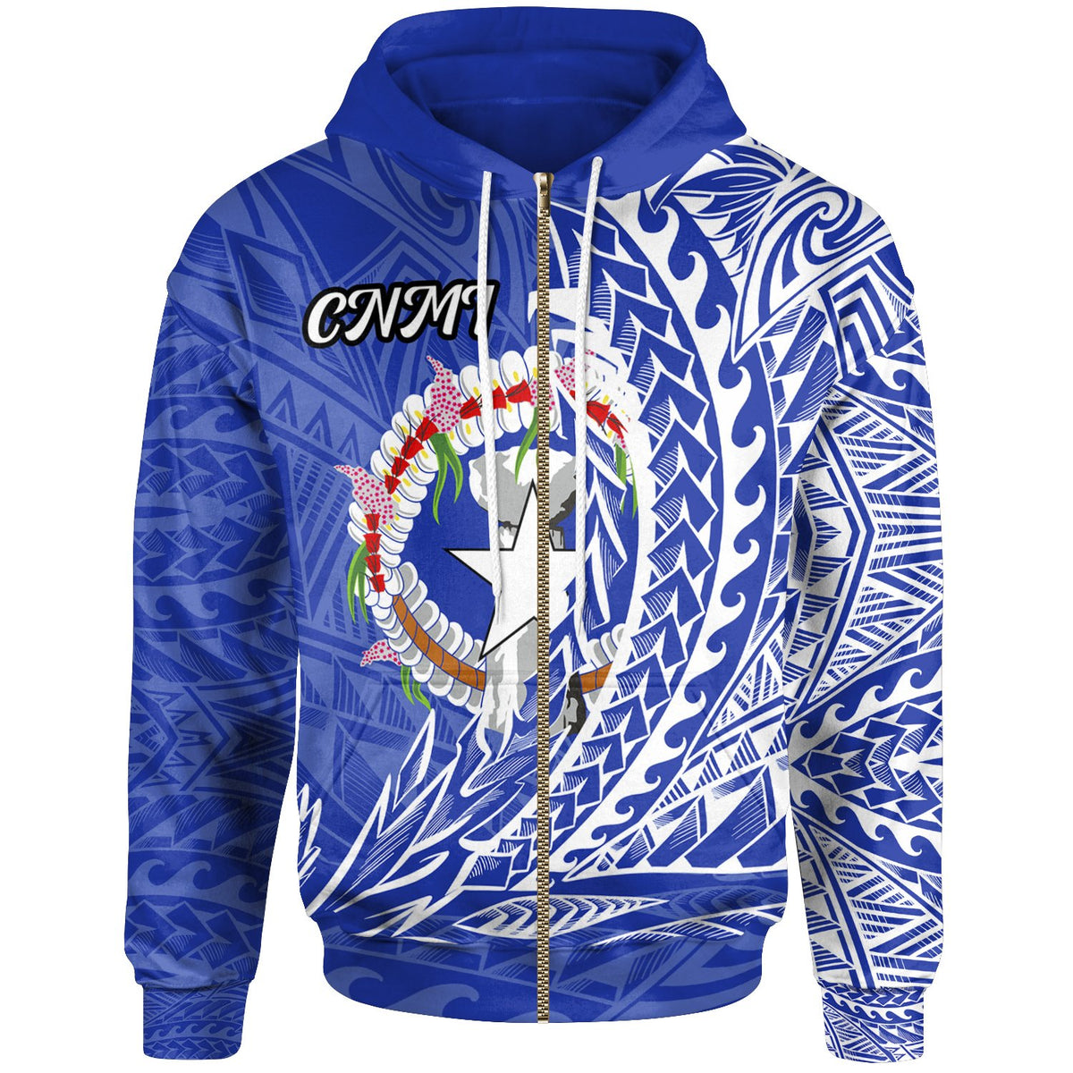 Northern Mariana Islands Zip Hoodie Wings Style Unisex Blue - Polynesian Pride