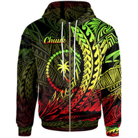 Chuuk State Zip Hoodie Reggae Wings Style Unisex Black - Polynesian Pride