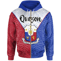 Pilipinas Zip Hoodie Quezon City Seal of Pilipinas Style Unisex Blue - Red - Polynesian Pride