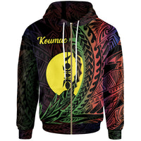 New Caledonia Zip Hoodie Koumac Wings Style Flag Color Unisex Black - Polynesian Pride