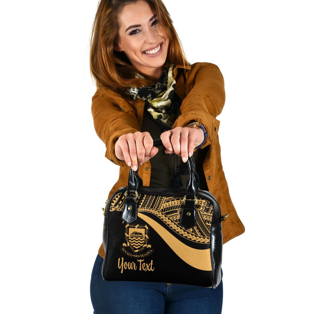 Tuvalu Custom Personalised Shoulder Handbag - Gold Polynesian Tentacle Tribal Pattern One Size Gold - Polynesian Pride