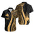 Papua New Guinea Short Sleeve Shirts - Gold Polynesian Tentacle Tribal Pattern Unisex Gold - Polynesian Pride