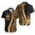 Samoa Short Sleeve Shirts - Gold Polynesian Tentacle Tribal Pattern Unisex Gold - Polynesian Pride