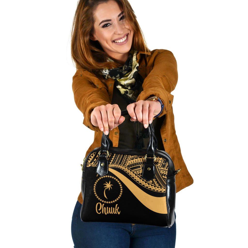 Chuuk Shoulder Handbag - Gold Polynesian Tentacle Tribal Pattern One Size Gold - Polynesian Pride